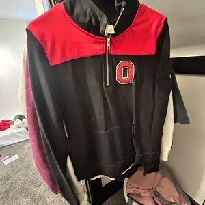 PINK Victoria's Secret Red and Black Zip-Up